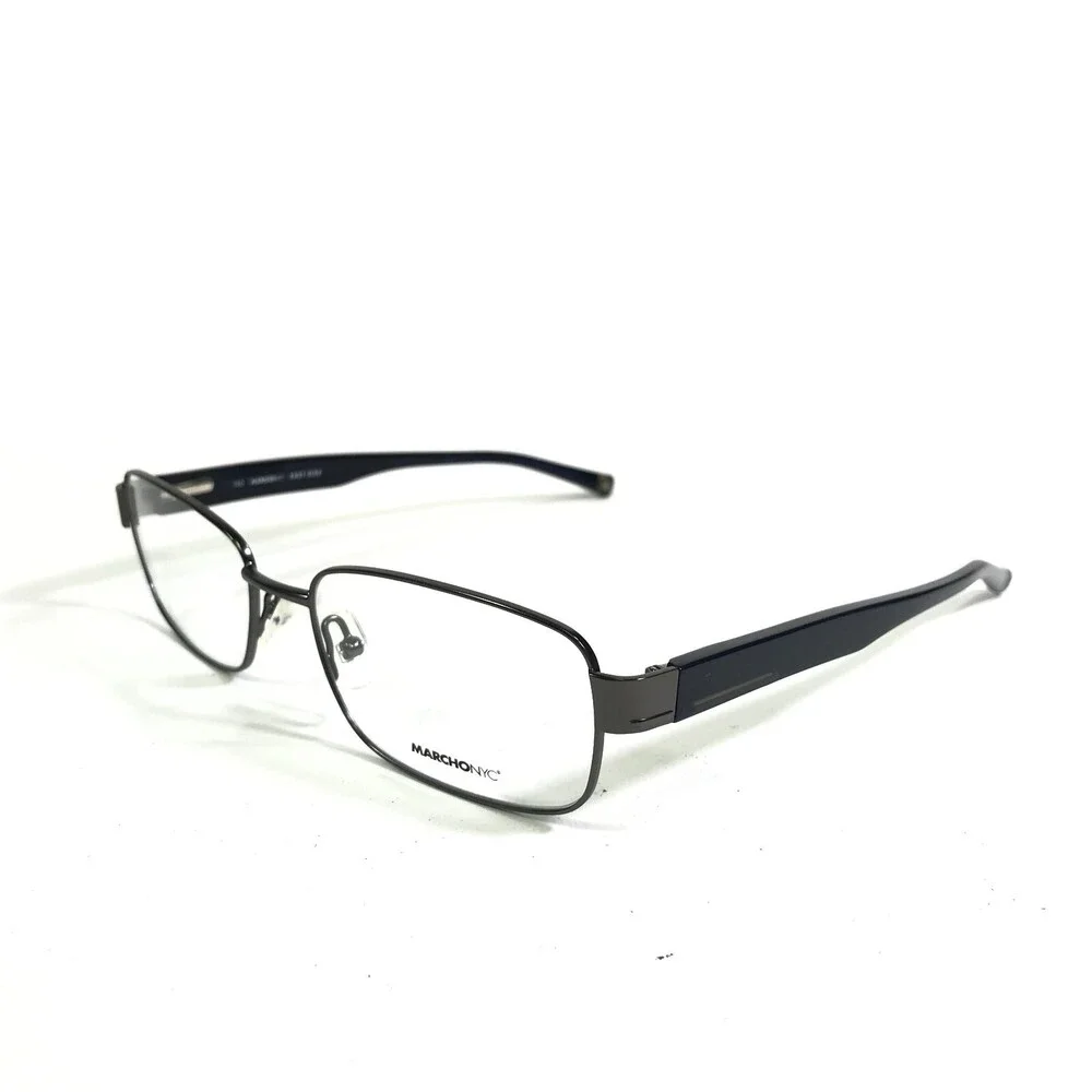 Marchon NYC Eyeglasses Frames CHAMBER 033 Grey Blue Rectangular 53-17-140